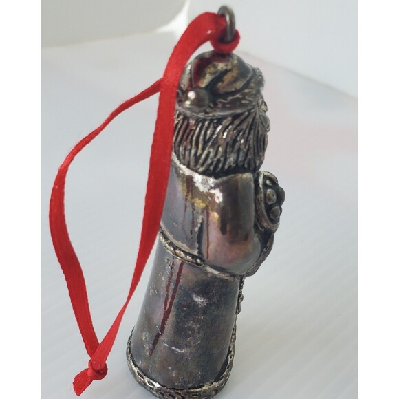 Macys Home for the Holidays Old World Silverplate Santa Christmas Ornament VTG - Picture 8 of 9